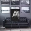 Black and white horse canvas