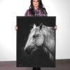Black and white horse canvas