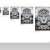 b3 Leopard black and white print