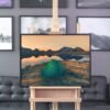 Tent on a mountain lake at sunset – Framed Canvas Tent on a mountain lake at sunset – Framed Canvas