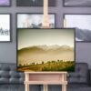Sunset mountain print – Framed Canvas