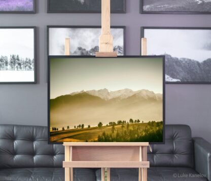 Sunset mountain print – Framed Canvas