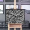 Aerial view of winter forest covered in snow – Framed Canvas