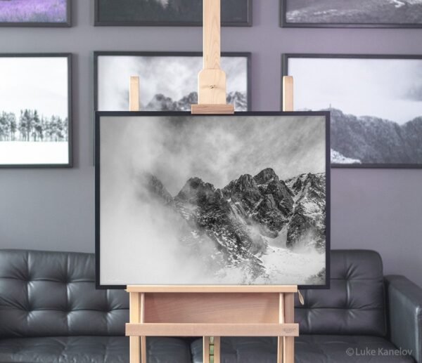 Misty mountain landscape – Framed Canvas Misty mountain landscape – Framed Canvas