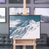 Snow covered mountain peak – Framed Canvas