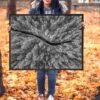 Aerial view of winter forest covered in snow – Framed Canvas
