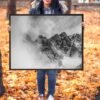 Misty mountain landscape – Framed Canvas Misty mountain landscape – Framed Canvas