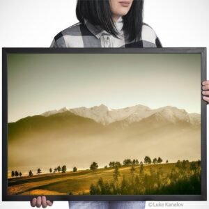 Sunset mountain print – Framed Canvas