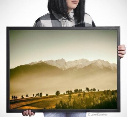 Sunset mountain print – Framed Canvas