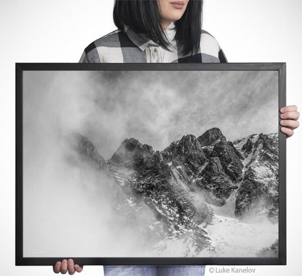 Misty mountain landscape – Framed Canvas Misty mountain landscape – Framed Canvas