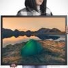 Tent on a mountain lake at sunset – Framed Canvas Tent on a mountain lake at sunset – Framed Canvas