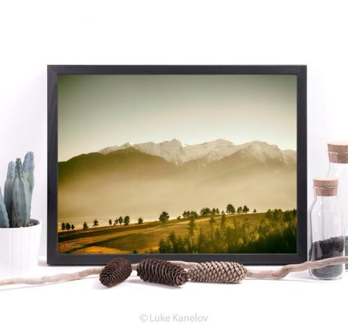 Sunset mountain print – Framed Canvas