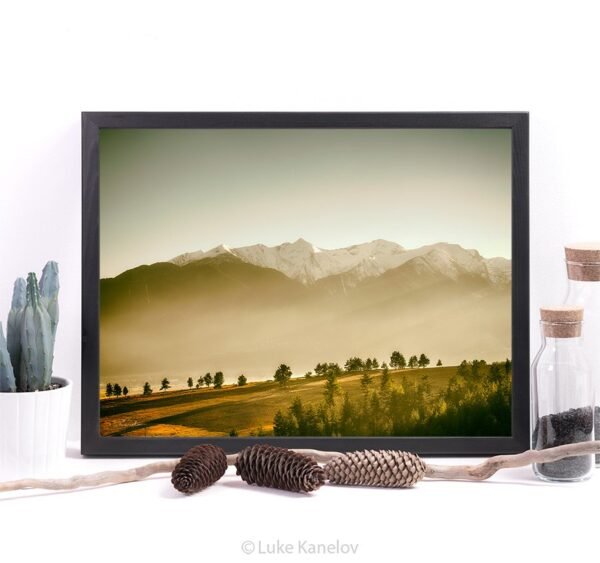 Sunset mountain print – Framed Canvas
