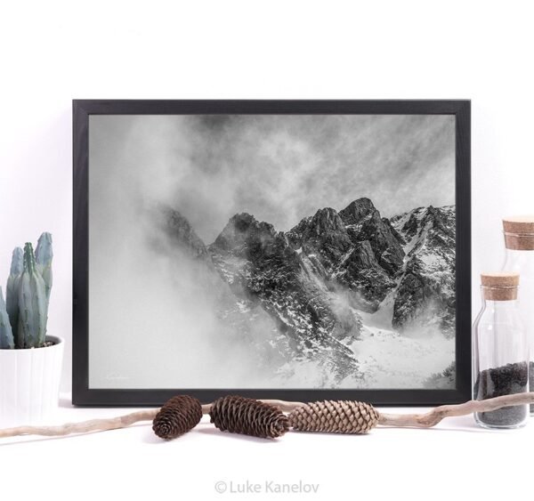 Misty mountain landscape – Framed Canvas Misty mountain landscape – Framed Canvas
