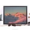 4Print-4 Winter sunrise over a snow covered mountain - Framed Canvas print