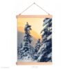 Winter landscape, Winter sunset landscape
