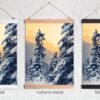 Winter landscape, Winter sunset landscape