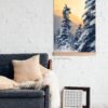 Winter landscape, Winter sunset landscape