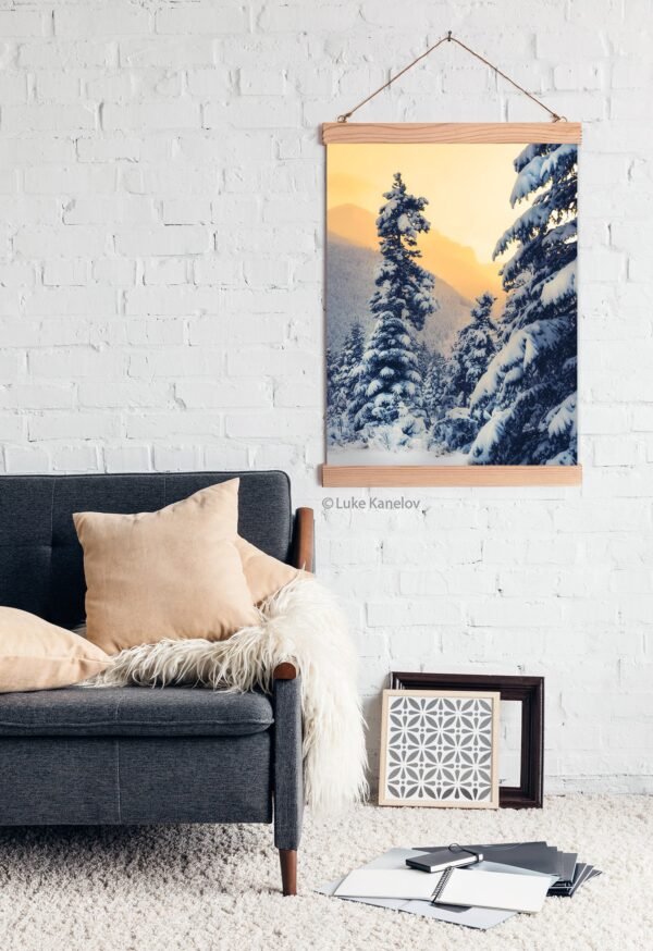 Winter landscape, Winter sunset landscape