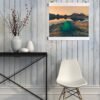 Tent on a mountain lake at sunset – Wall hanging Tent on a mountain lake at sunset – Wall hanging