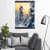 Winter landscape, Winter sunset landscape