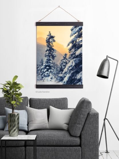 Winter landscape, Winter sunset landscape