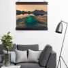 Tent on a mountain lake at sunset – Wall hanging Tent on a mountain lake at sunset – Wall hanging