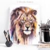 Watercolor print of a Lion