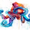 Octopus watercolor painting print by Slaveika Aladjova