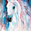 White horse watercolor painting print by Slaveika Aladjova