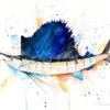 Atlantic sailfish watercolor painting print by Slaveika Aladjova