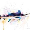 Atlantic blue marlin watercolor painting print by Slaveika Aladjova