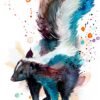 Skunk watercolor painting print by Slaveika Aladjova