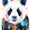 Colourful panda watercolor painting print by Slaveika Aladjova