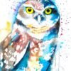 Burrowing owl watercolor painting print by Slaveika Aladjova