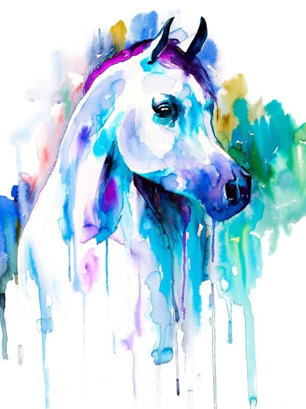 Arabian horse watercolor painting print by Slaveika Aladjova