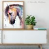 Beautiful Horse watercolor painting print by Slaveika Aladjova