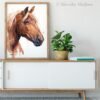 Suffolk Punch Horse watercolor painting print by Slaveika Aladjova