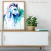 Arabian horse watercolor painting print by Slaveika Aladjova