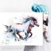 Horses watercolor painting print by Slaveika Aladjova