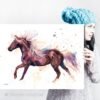 Rocky Mountain Horse watercolor painting print by Slaveika Aladjova
