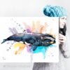 Southern right whale watercolor painting print by Slaveika Aladjova