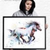 Horses watercolor painting print by Slaveika Aladjova