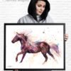 Rocky Mountain Horse watercolor painting print by Slaveika Aladjova