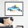 Bottlenose dolphin watercolor painting print by Slaveika Aladjova