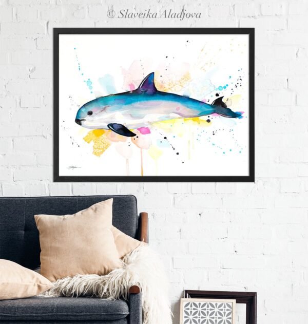 Vaquita watercolor painting print by Slaveika Aladjova