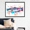 Atlantic salmon watercolor painting print by Slaveika Aladjova