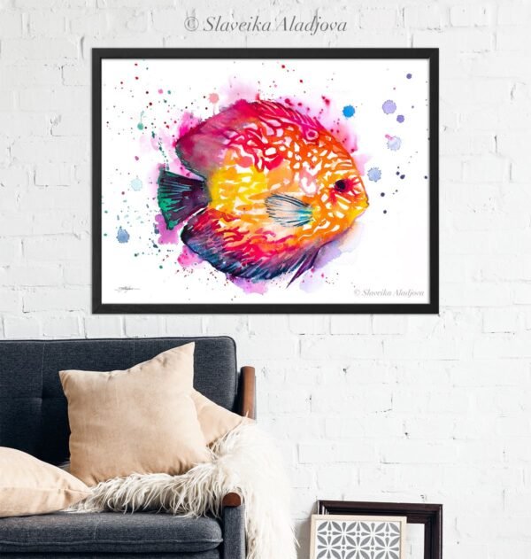 Discus watercolor painting print by Slaveika Aladjova