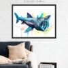 Basking shark watercolor painting print by Slaveika Aladjova