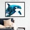 Orca Watercolor Painting Print by Slaveika Aladjova Art 